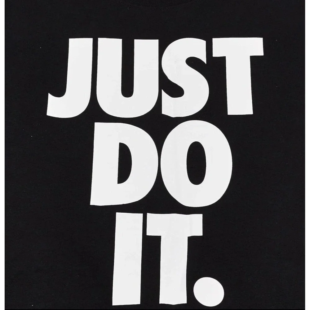 Nike Just Do It T-Shirt Black Big Logo Men's Size Small DX1987 010 Unisex New